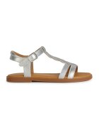 Geox Sandale de piele ecologica Karly - Argintiu