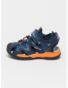 Geox Sandale de piele ecologica si material textil cu banda velcro Borealis - Portocaliu/Bleumarin
