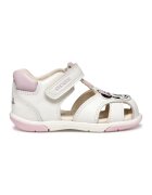 Geox Sandale de piele ecologica si piele cu Minnie Mouse - Alb/Roz pal