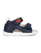 Geox Sandale de piele si piele ecologica cu velcro - Bleumarin