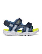 Geox Sandale din material textil cu velcro - Galben/Bleumarin