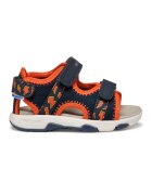 Geox Sandale din material textil si piele ecologica - Portocaliu/Bleumarin