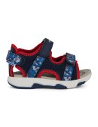 Geox Sandale din material textil si piele ecologica - Rosu/Bleumarin