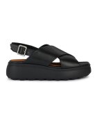 Geox Sandale din piele cu talpa wedge - Negru