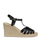 Geox Sandale din piele cu talpa wedge si catarama - Negru