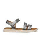 Geox Sandale din piele ecologica cu inchidere velcro - Argintiu inchis