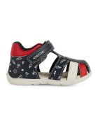 Geox Sandale din piele ecologica cu inchidere velcro - Rosu/Bleumarin