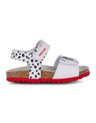 Geox Sandale din piele ecologica cu model cu 101 dalmatieni - Alb/Negru