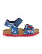 Geox Sandale din piele ecologica cu model - Rosu/Bleumarin
