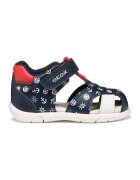 Geox Sandale fisherman cu velcro si imprimeu - Rosu/Bleumarin