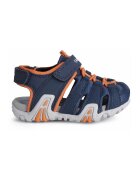 Geox Sandale fisherman de piele ecologica si material textil Kraze - Portocaliu/Bleumarin