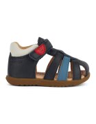 Geox Sandale fisherman din piele si piele ecologica - Albastru deschis/Bleumarin