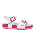 Geox Sandale flatform cu catarama - Alb/Fucsia