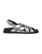 Geox Sandale slingback de piele peliculizata - Argintiu