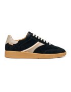 Geox Tenisi low-cut Meleda din piele intorsa cu insertii din piele ecologica - Negru/Maro nisip