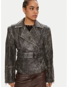 Gestuz Geaca dama - 304354380 - Piele naturala - Gri - Gri
