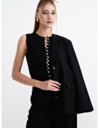 Gina Tricot Bluza cu nasturi - fara maneci - Negru