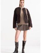 Gina Tricot Jacheta matlasata cu buzunare - Maro inchis