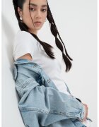 Gina Tricot Jacheta relaxed-fit din denim - Albastru melange