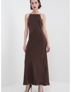 Gina Tricot Rochie lunga cu model uni - fara maneci - Maro inchis