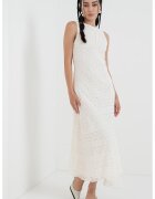Gina Tricot Rochie midi cu dantela crosetata - Alb murdar