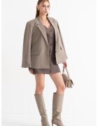 Gina Tricot Sacou supradimensionat cu revere decupate - Maro taupe
