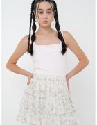 Gina Tricot Top din amestec de bumbac organic cu decolteu patrat - Roz pastel