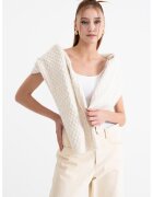 Gina Tricot Top din amestec de modal cu decolteu adanc pe partea din spate - Alb optic