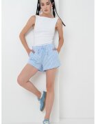 Gina Tricot Top uni cu decolteu rotund - fara maneci - Alb optic