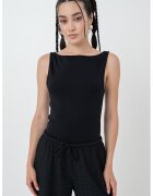 Gina Tricot Top uni cu decolteu rotund - fara maneci - Negru