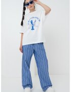 Gina Tricot Tricou din bumbac cu imprimeu text - Albastru