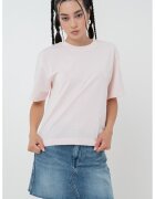 Gina Tricot Tricou uni din bumbac organic - Roz pastel