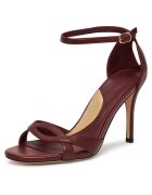 Gino Rossi Sandale cu toc dama - bordeaux - piele naturala