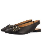 Gioseppo Balerini de piele slingback cu varf ascutit - Negru