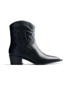 Gioseppo Botine de piele cu fermoar - Negru