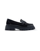 Gioseppo Pantofi loafer de piele ecologica cu aspect lacuit - Negru