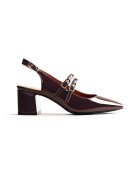Gioseppo Pantofi Mary-Jane cu aspect lacuit - Maro