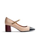 Gioseppo Pantofi Mary Jane de piele ecologica cu aplicatie cap-toe - Bej