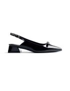 Gioseppo Pantofi slingback cu aspect lacuit - Negru