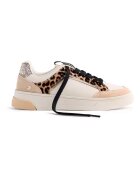 Gioseppo Pantofi sport de piele cu garnituri cu animal print - Maro