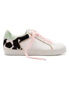 Gioseppo Pantofi sport de piele si piele ecologica cu detaliu stralucitor - Maro inchis/Maro nisip