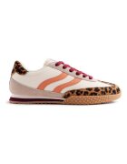 Gioseppo Pantofi sport din piele cu detalii cu model animal print Bislig - Alb/Maro/Portocaliu