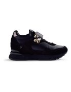 Gioseppo Pantofi sport wedge de piele intoarsa cu detaliu cu bijuterie - Negru