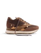 Gioseppo Pantofi sport wedge de plasa cu insertii de piele intoarsa - Maro taupe