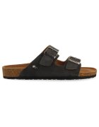 Gioseppo Papuci de piele cu logo - Negru