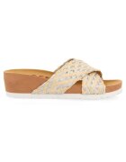 Gioseppo Papuci wedge de paie cu aspect impletit - Maro nisip