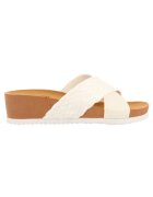 Gioseppo Papuci wedge de piele ecologica - Alb