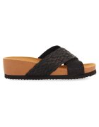 Gioseppo Papuci wedge de piele ecologica - Negru