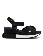 Gioseppo Sandale cu talpa wedge si inchidere velcro - Negru