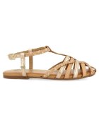 Gioseppo Sandale de piele cu barete impletite Belsh - Bej